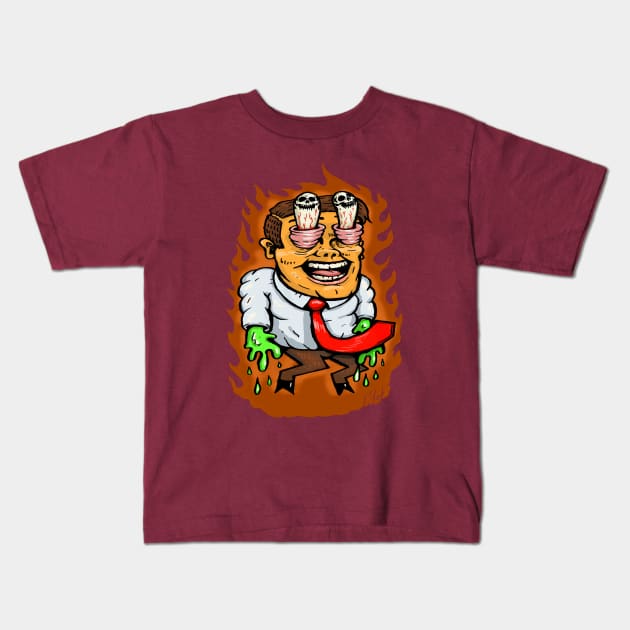 Sticky Handed Devil Kids T-Shirt by kirkiscool